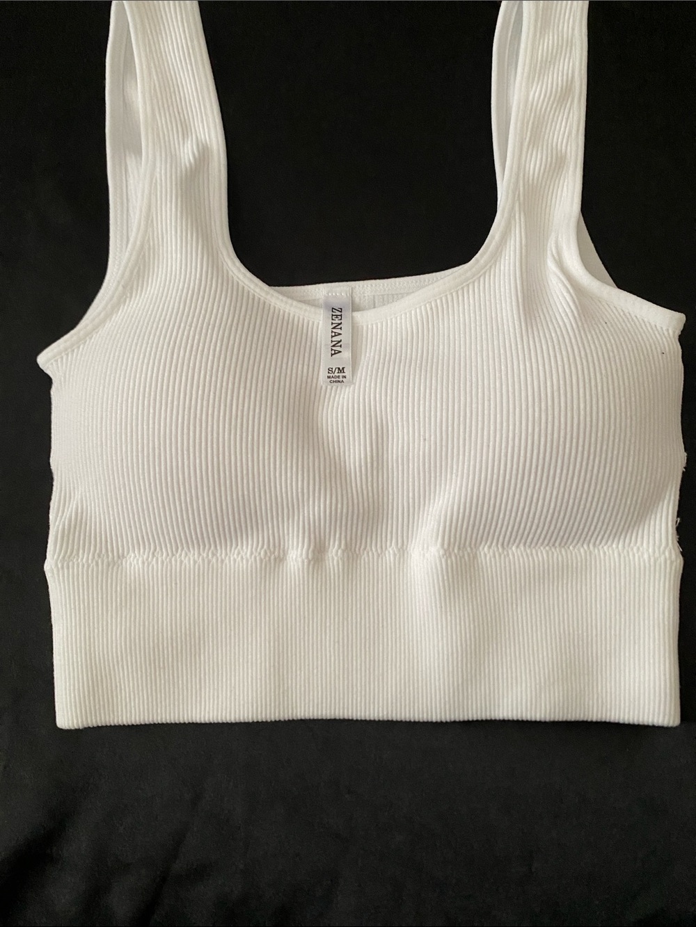 ZENANA White Ribbed Cropped Tank